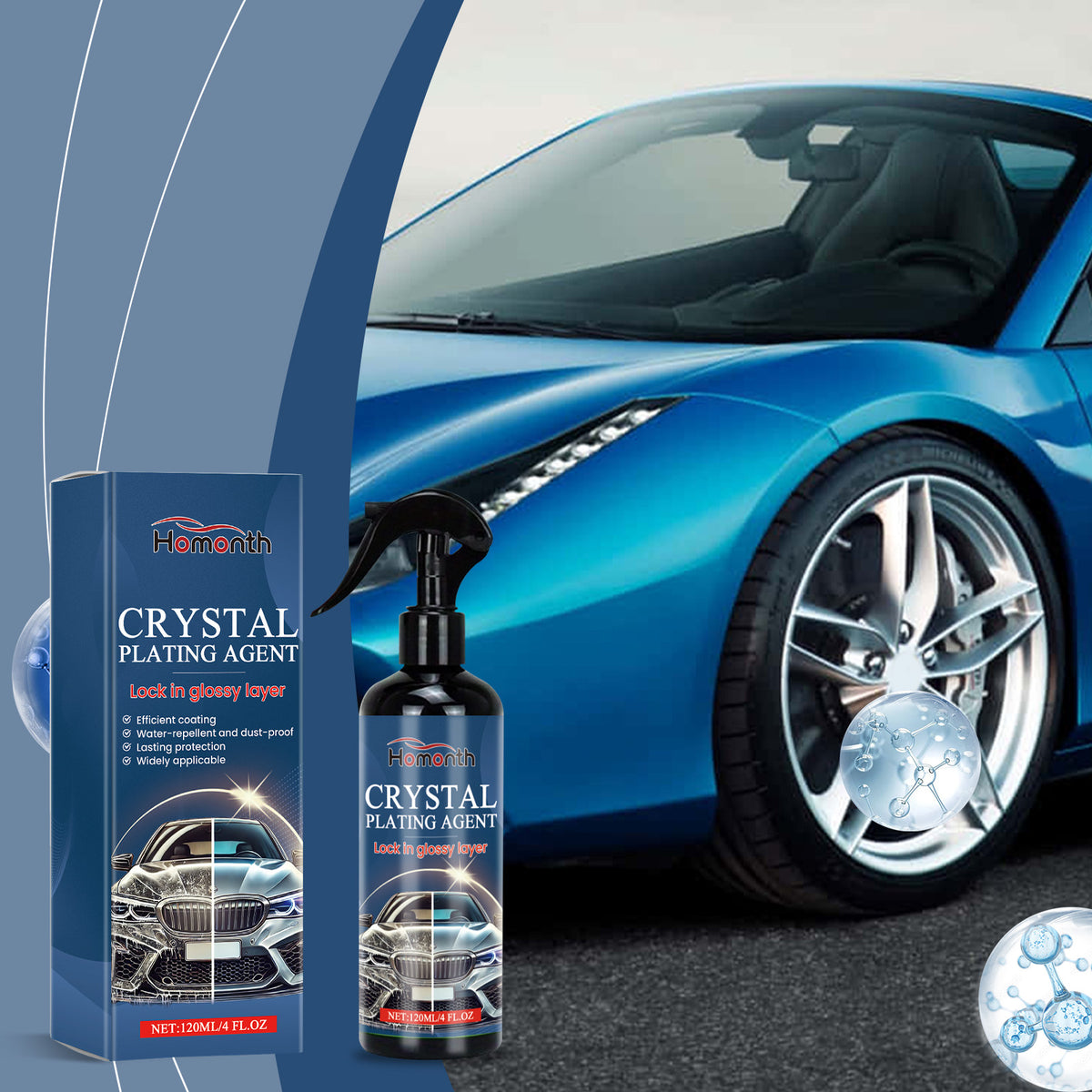 Homonth Automotive Crystal Plating Agent, Polishing And Maintenance Of Car Paint Anti-Fouling Repair Paint Care Scratch Coating Spray