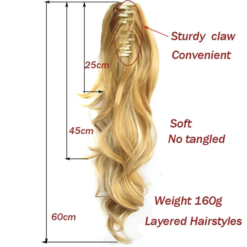 Wavy Piano Color Synthetic Ponytail Extension