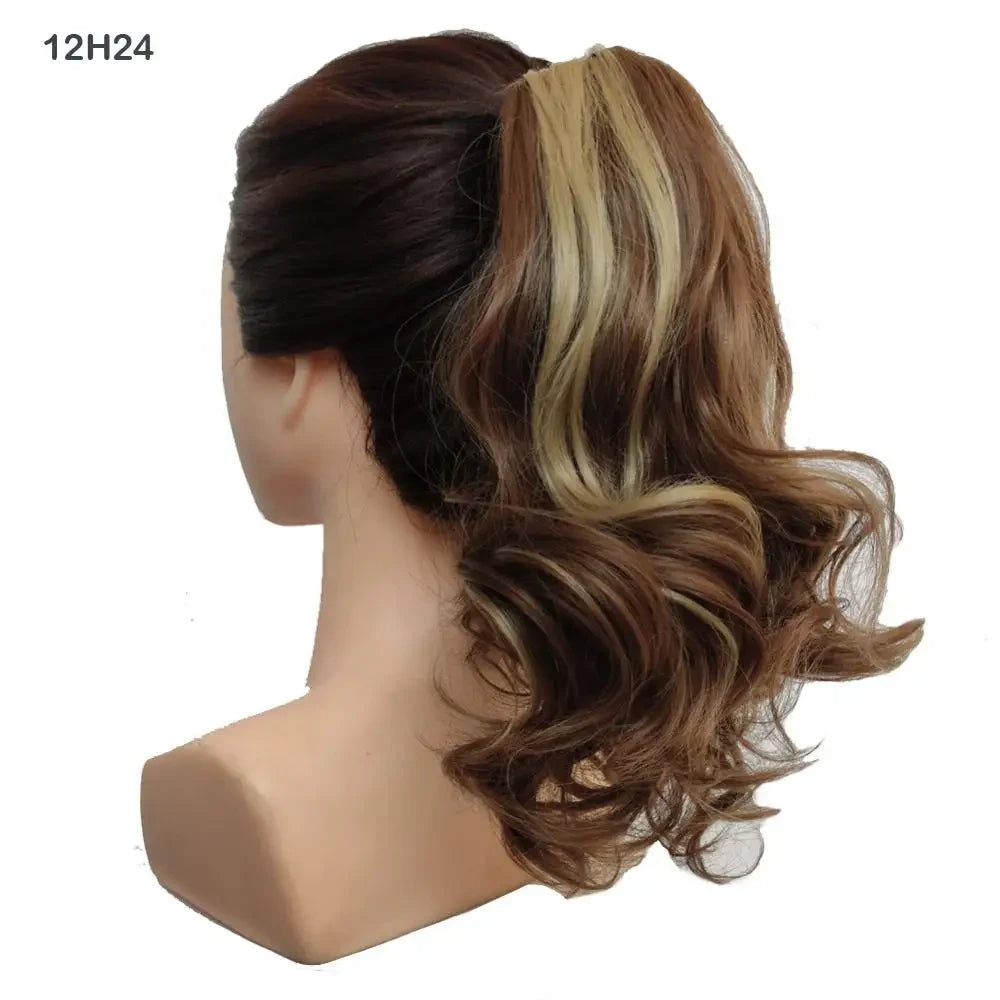 Wavy Piano Color Synthetic Ponytail Extension