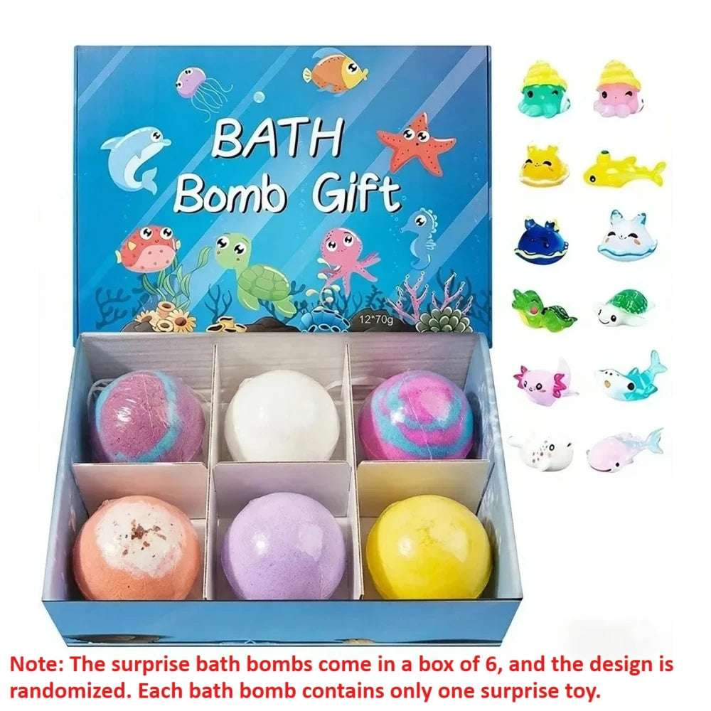 Kids Bath Bomb Gift Set with Surprise Ocean Toys