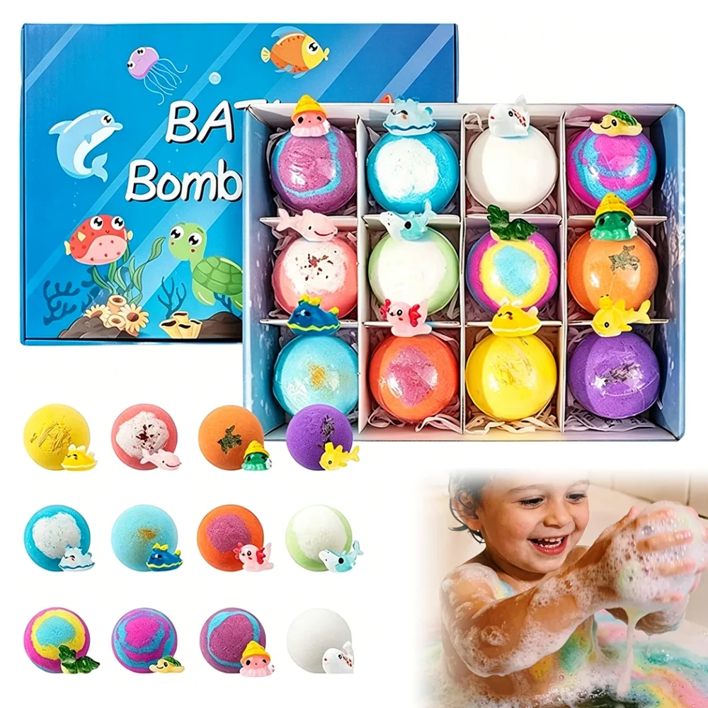 Kids Bath Bomb Gift Set with Surprise Ocean Toys