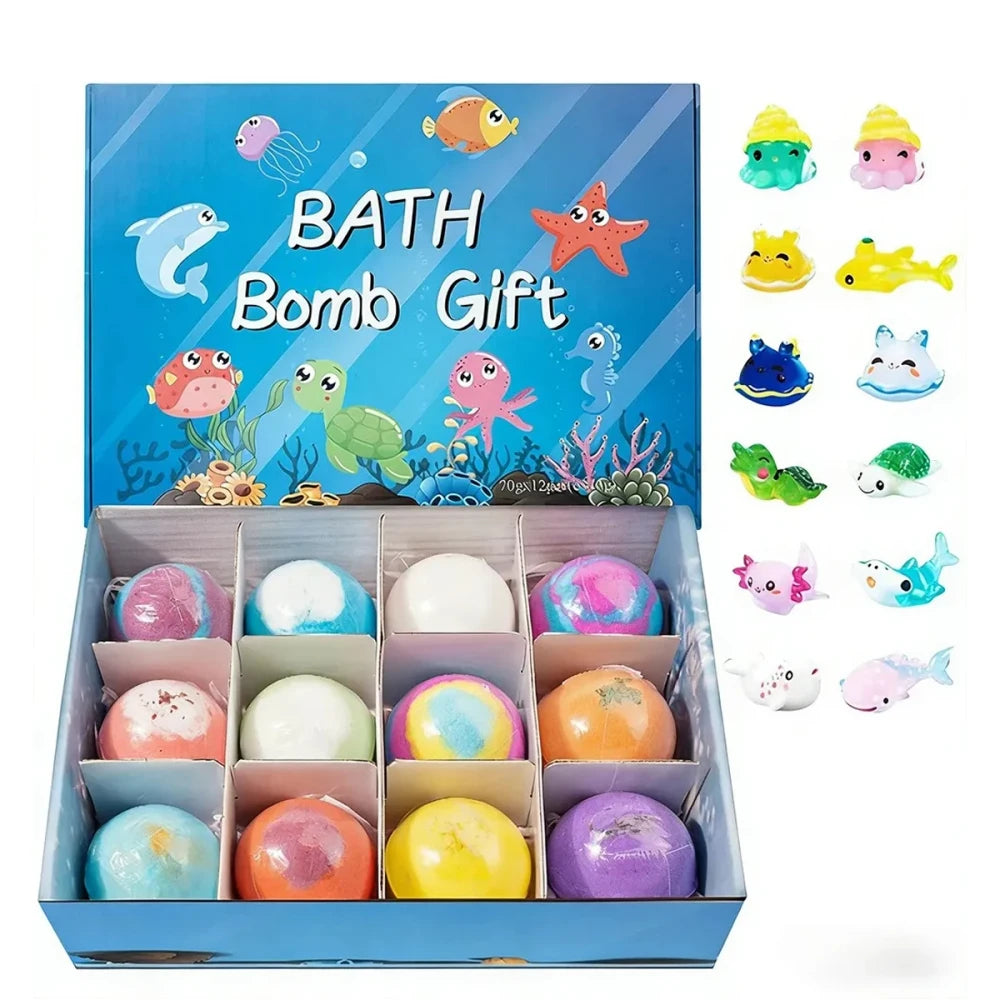 Kids Bath Bomb Gift Set with Surprise Ocean Toys