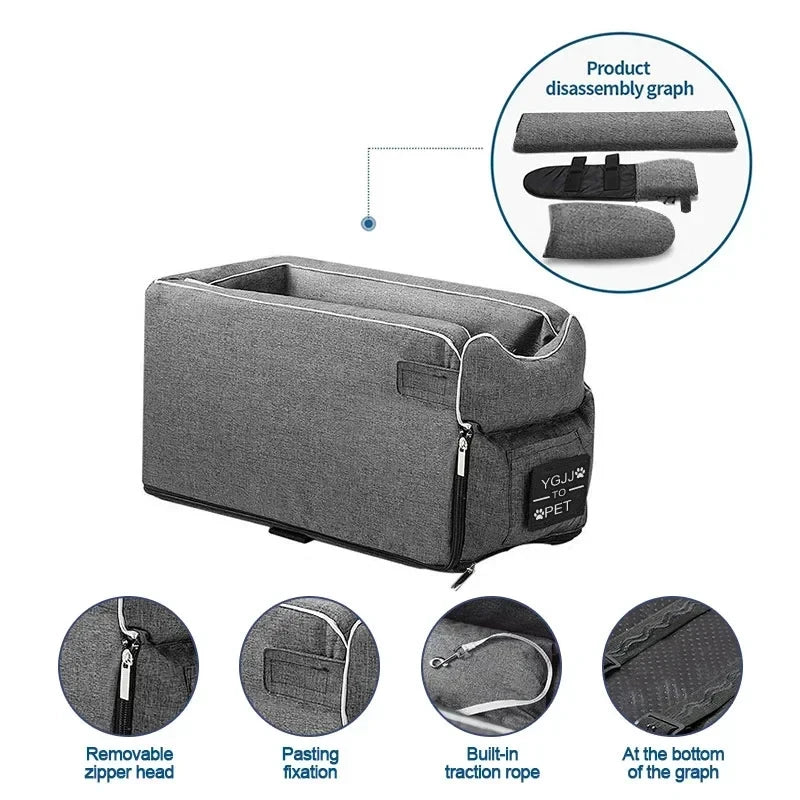 Portable Central Control Car Pet Safety Seat