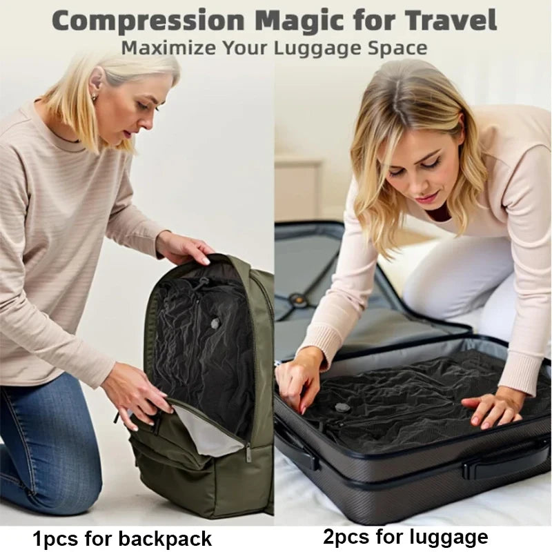 Travel Luggage Compression Vacuum Bags with Pump