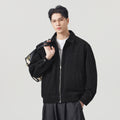 Vintage Casual Workwear Coffee Brown Turn-Down Collar Loose Cotton Jacket for Men