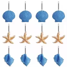 Sea shell starfish resin shower curtain hanger, shower curtain hook,  shower curtain accessory