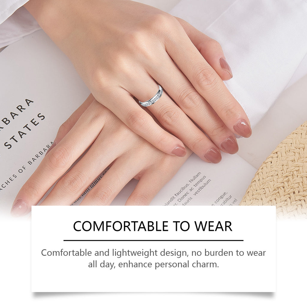Hoexe Silver Dot Diamond Ring, Care For Daily Life Wear Comfortable Sports Ring For Men And Women