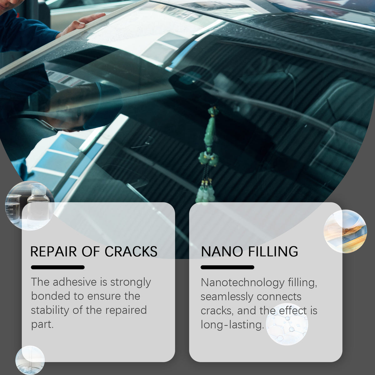 Rayhong Windshield Repair Kit, Quick Repair Of Cracks Clear Vision Refurbishment Repair Fluid Kit
