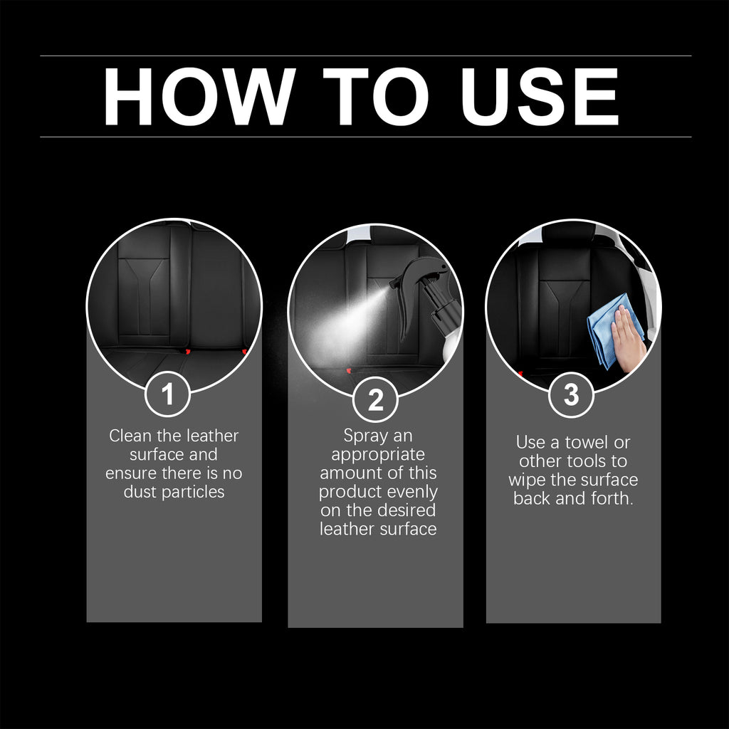 Rayhong Automotive Leather Ceramic Coating Spray, Leather Refurbishment Decontamination Brightening Maintenance Cleaning And Polishing Spray