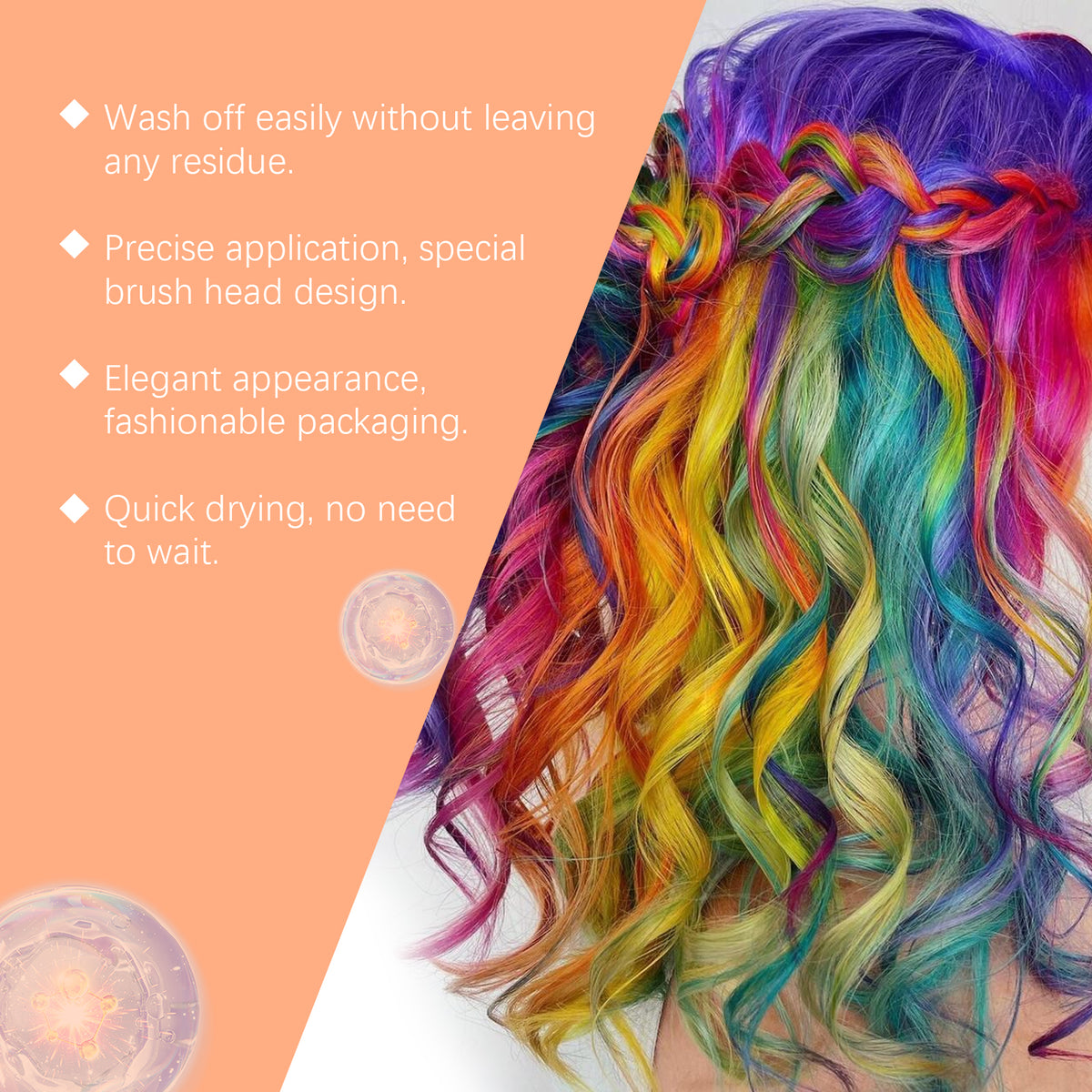 Hoegoa Hair Dye Powder (Purple) Can Easily Change Your Hair Color With Just One Application. It Naturally Covers Your Hair And Is Convenient For The Ball