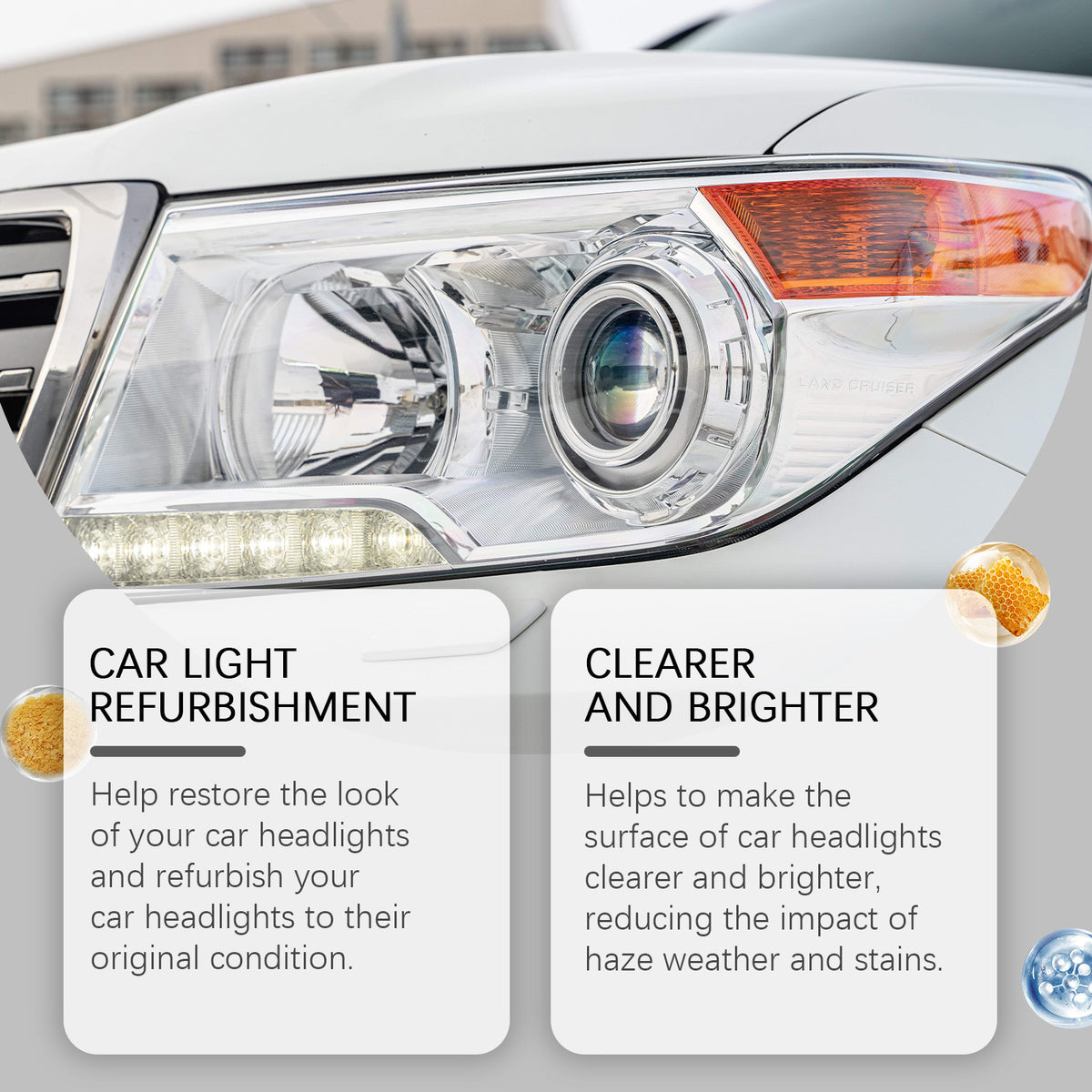 Homonth Car Headlight Repair Kit, Car Bright Retreading Agent, Light Scratch Yellow Retreading Crystal Plating Agent