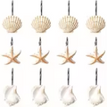 Sea shell starfish resin shower curtain hanger, shower curtain hook,  shower curtain accessory