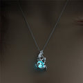 Luminous Glow In The Dark lotus Fluorescent Mermaid Pendant Necklace For Women Jewelry Silver Chain Bohemia Necklace