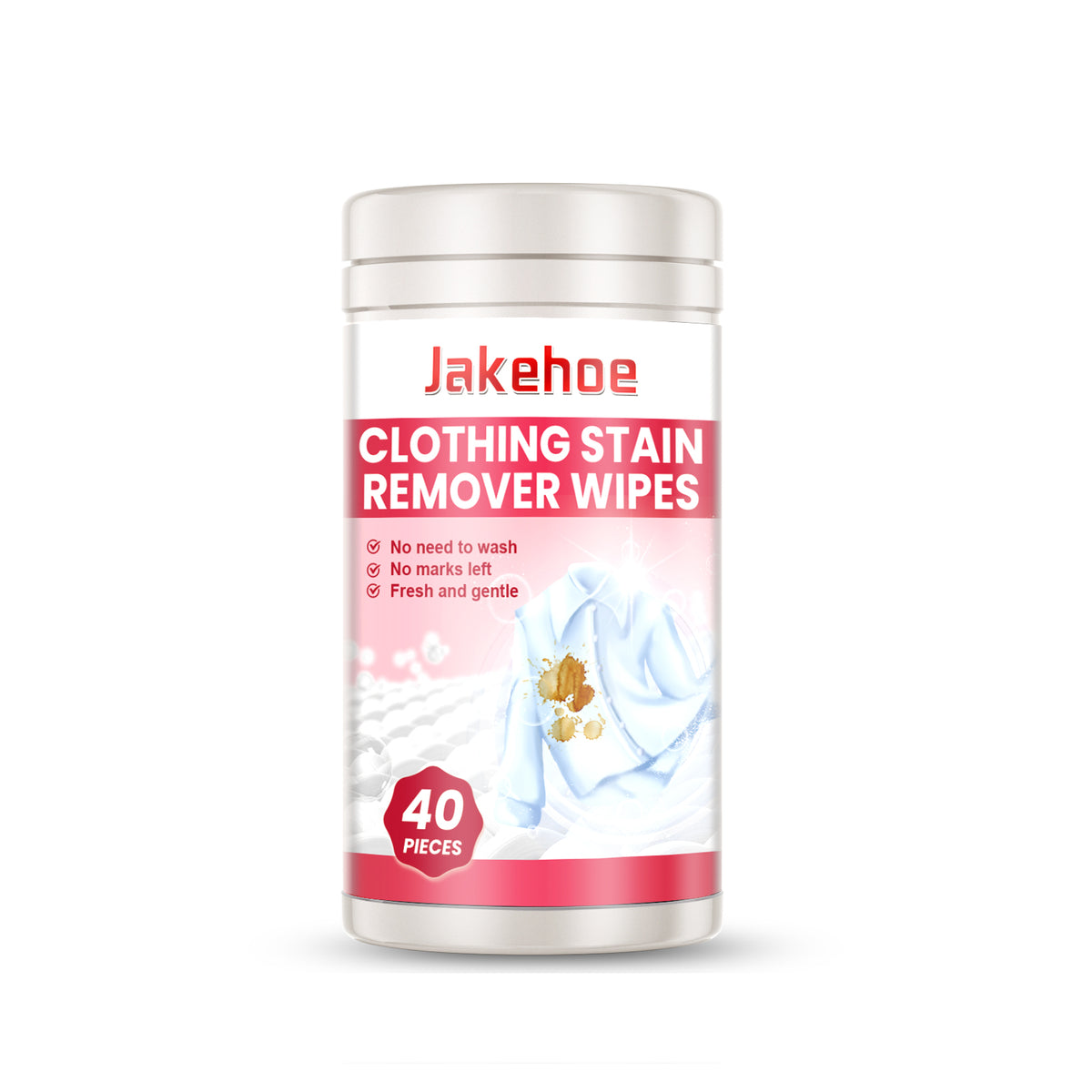 Jakehoe Clothes Stain Remover Wipes Grease Stain Remover Mild Clean Clean White Color Protection Stain Remover