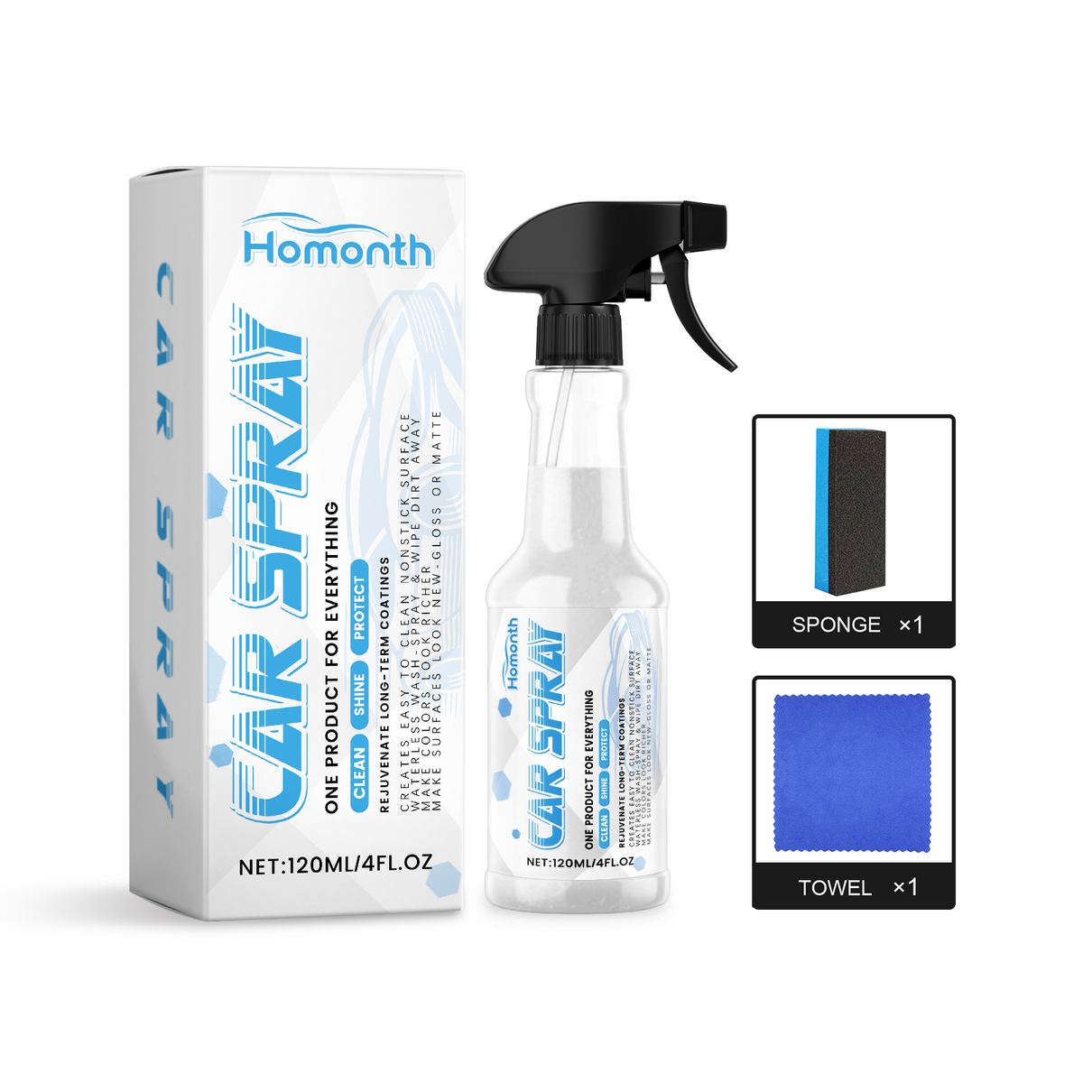 Homonth Multifunctional Coating Spray Set, Automotive Paint Surface Protection Coating Long-Lasting Gloss Protection