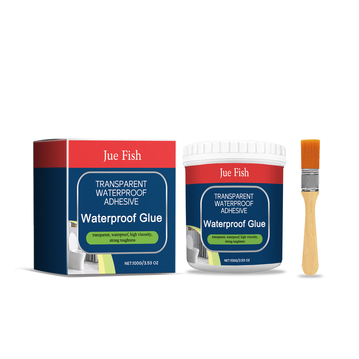 Jue Fish Transparent Waterproof Adhesive (100g) Is A Household Transparent Adhesive For Leak Repair And Prevention Of Bathroom Tiles And Wall Tiles