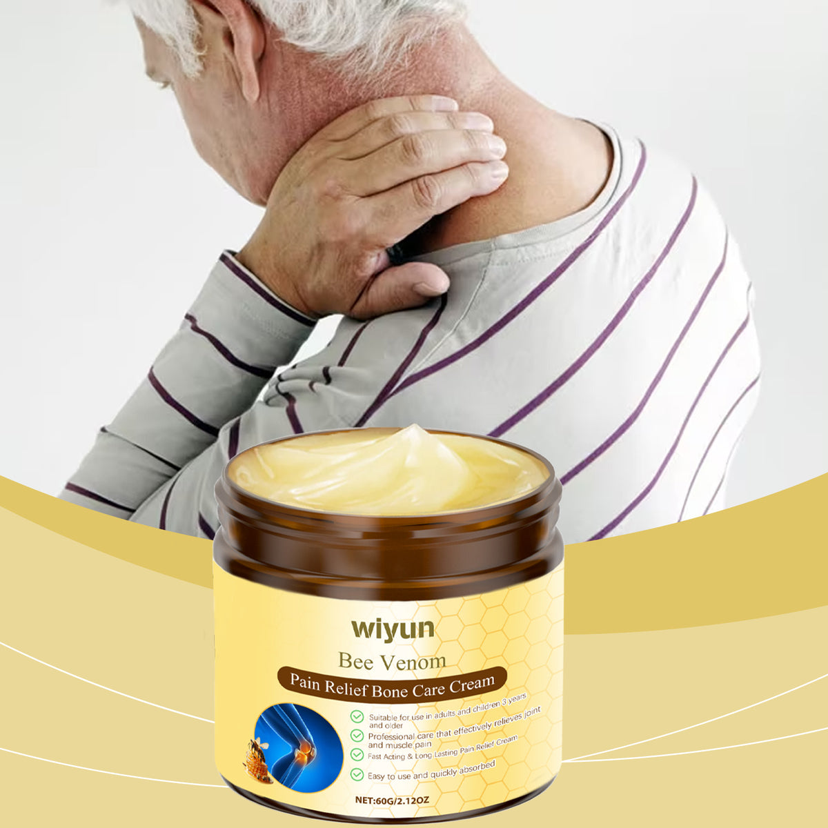 Wiyun Bee Venom Joint Care Cream Gentle And Soothing Wrist Knee Massage Body Topical Daily Care Cream