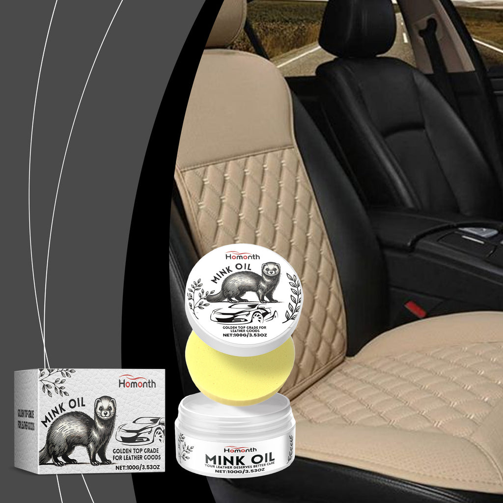 Homonth Automotive Leather Care Cleaning Cream, Automotive Interior Seat Decontamination Bright Maintenance Care Cream