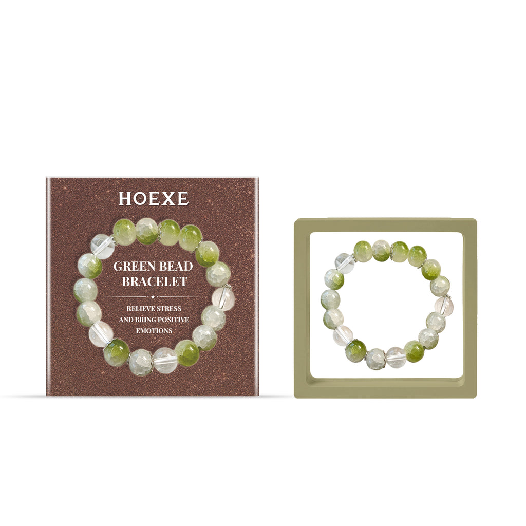 Hoexe Green Beads Bracelet, Men And Women Fashion Convenient Body Comfort Daily Life Decoration Bracelet