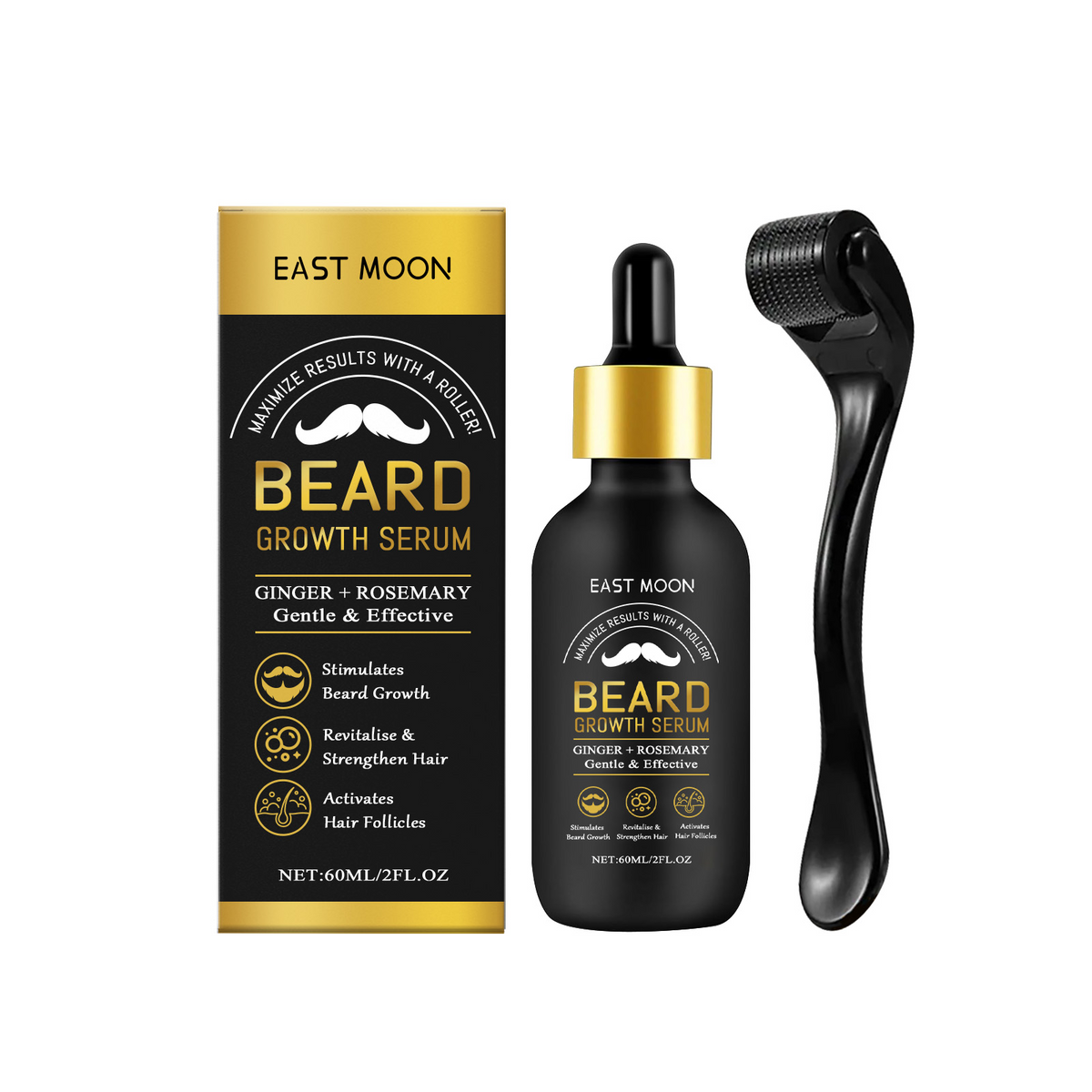 East Moon Men's Beard Care Oil, Gentle Cleaning, Moisturizing And Gentle Beard Care Essential Oil