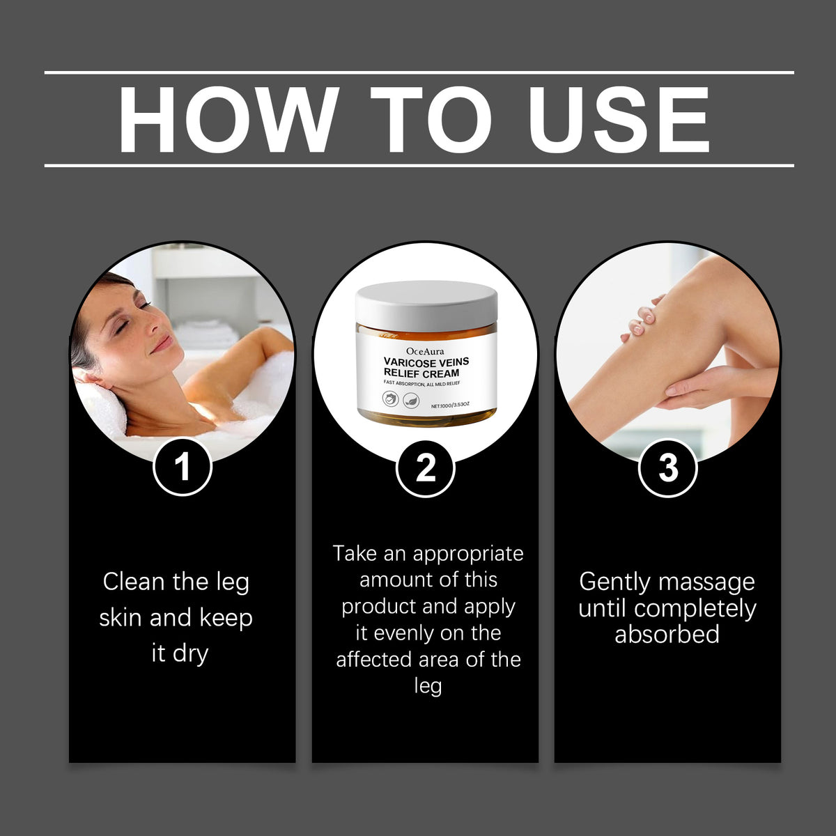 OceAura Leg Care Cream Gentle Relief For Leg Discomfort Topical Treatment Cream For Daily Leg Massage