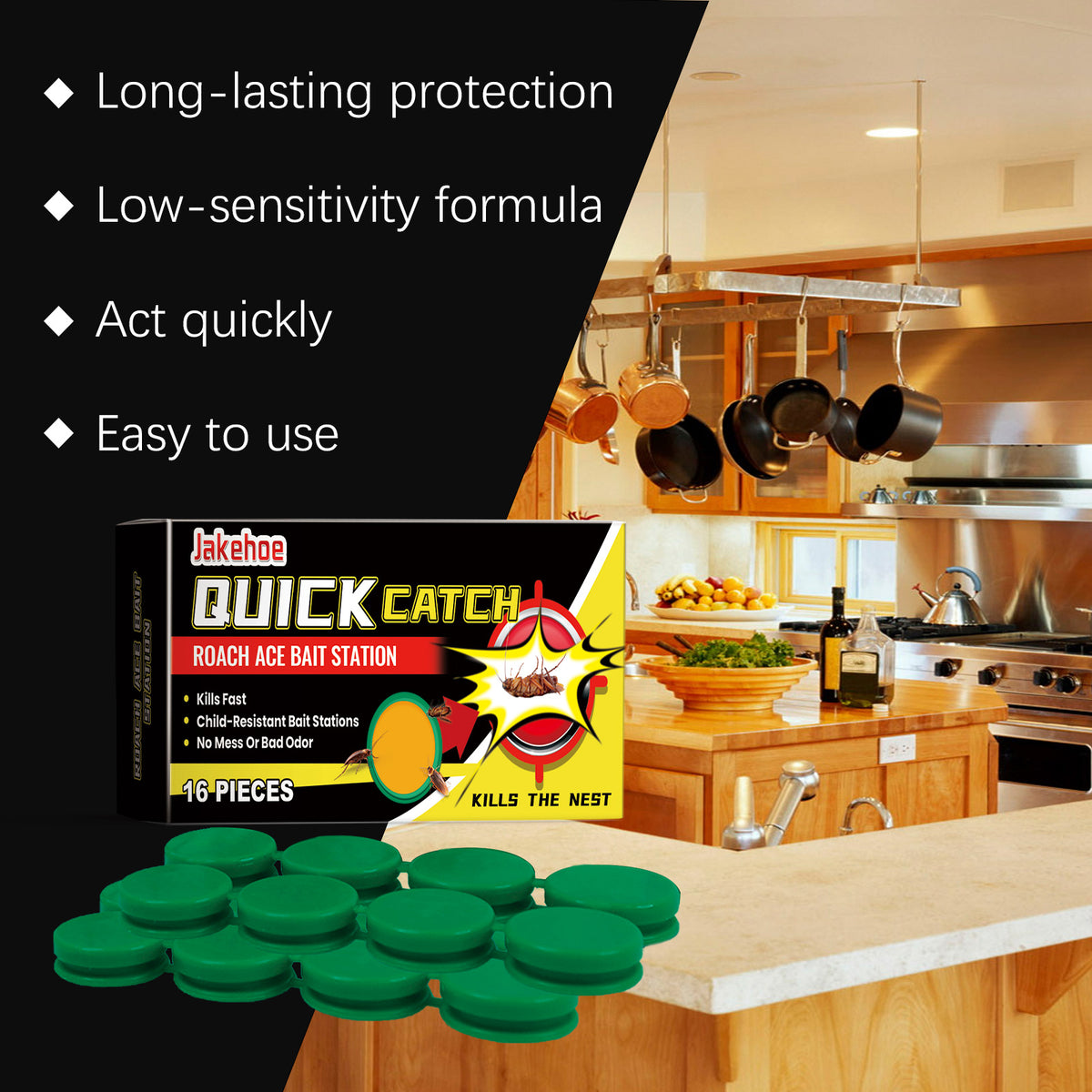 Jakehoe Cockroach Baits For Household Insect-Repellent Cockroach Baits For Indoor Kitchens And Household Cockroach Baits