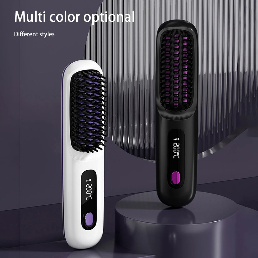Portable Wireless Hair Straightening Comb
