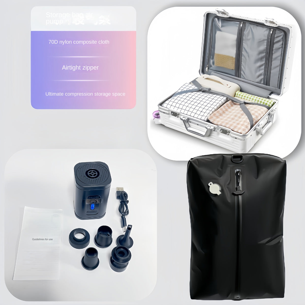 Travel Vacuum Storage Bag with Pump