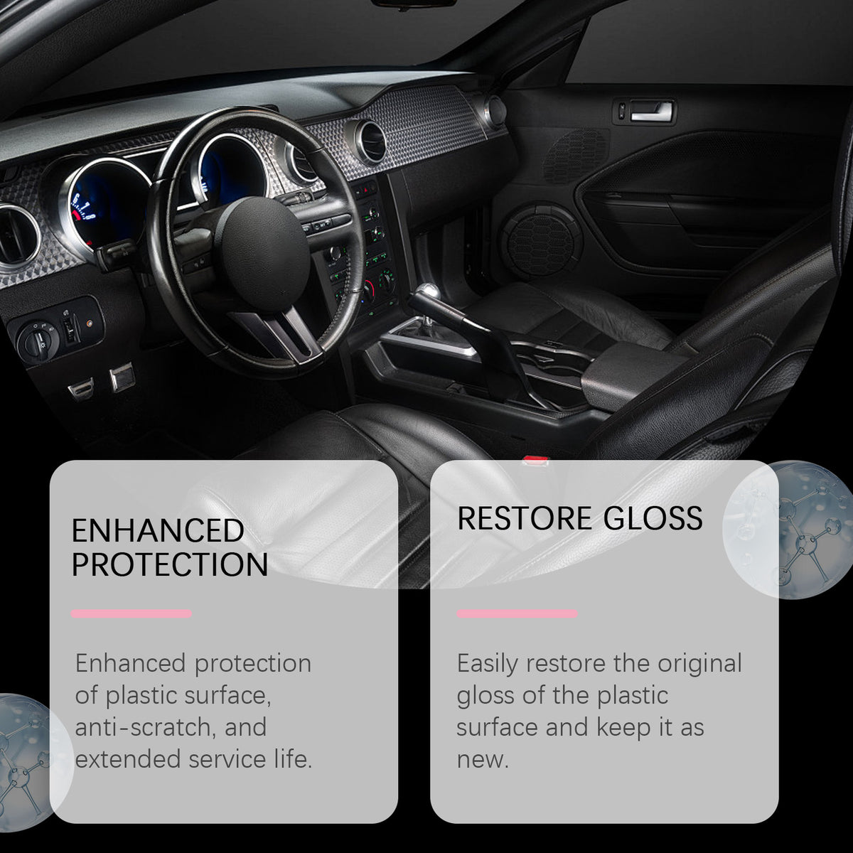 Rayhong Automotive Plastic Refurbishment Spray, Automotive Interior Plastic Coating Refurbishment, Polishing, Maintenance And Coating Spray