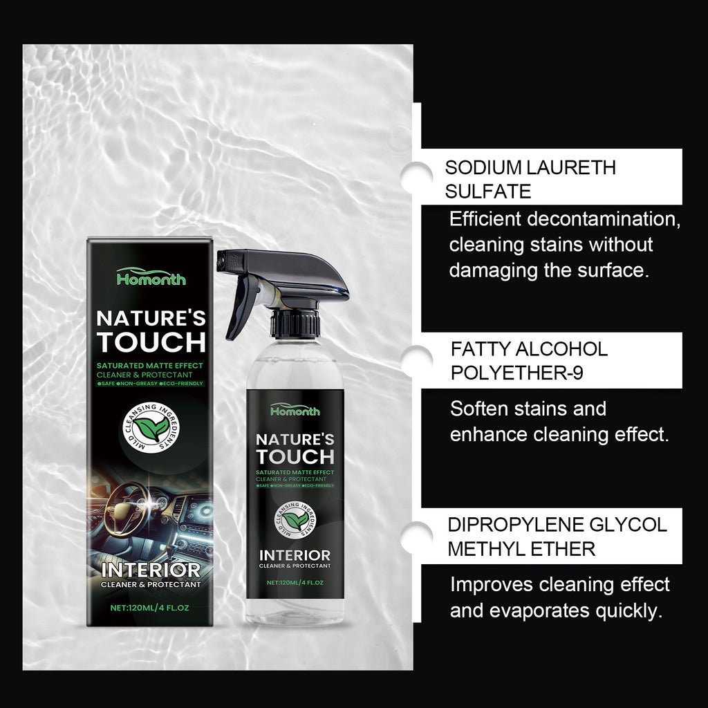 Homonth Car Interior Cleaner, Interior Decoration Soft Seat Steering Wheel Cleaning Refurbishment Decontamination Maintenance Agent