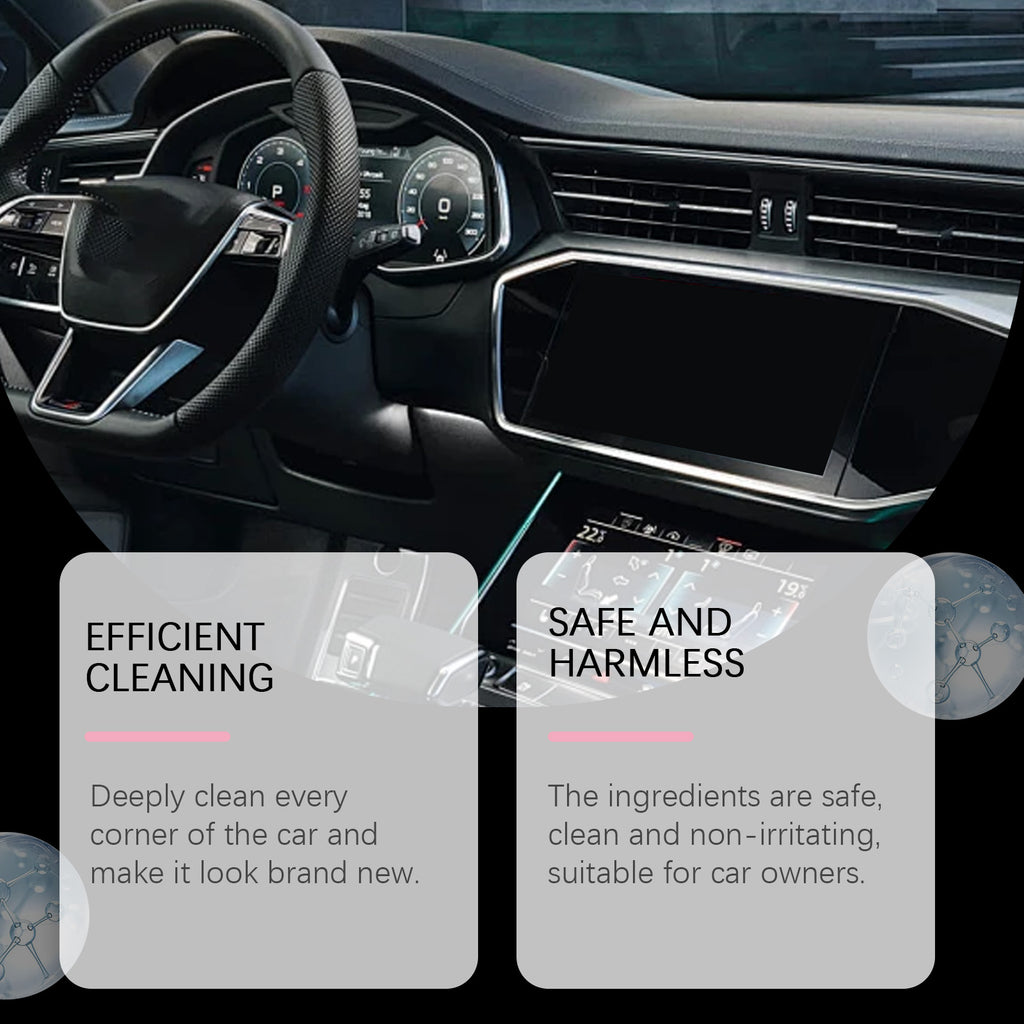 Homonth Car Interior Cleaner, Interior Decoration Soft Seat Steering Wheel Cleaning Refurbishment Decontamination Maintenance Agent