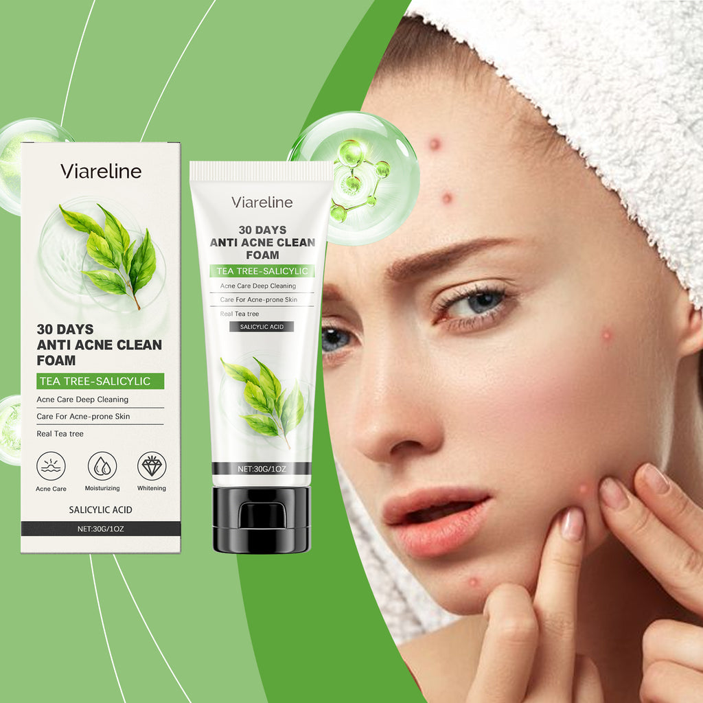 Viareline Salicylic Acid Cleanser Gently Cleanses Face, Refreshing Oil Control, Delicate Pores, Moisturizing And Brightening