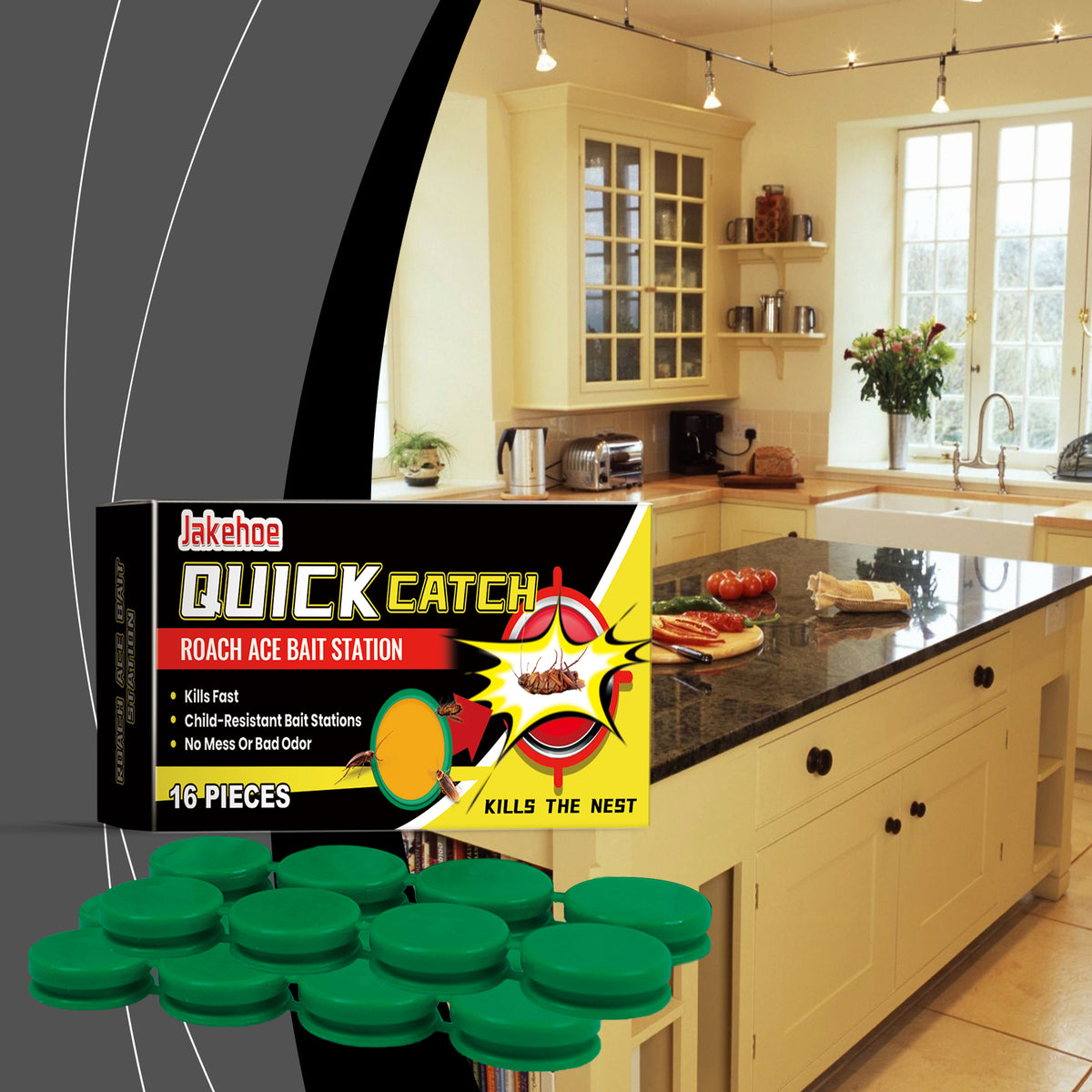 Jakehoe Cockroach Baits For Household Insect-Repellent Cockroach Baits For Indoor Kitchens And Household Cockroach Baits
