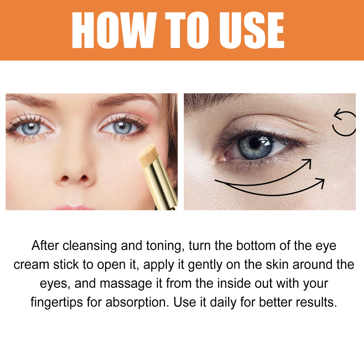 Revive + Glow Vitamin C Eye Balm, Dark Circles Repair Moisturizing Firming Eye Cream Stick