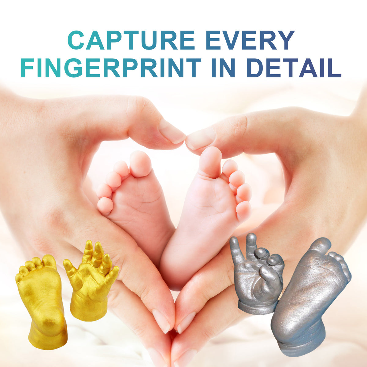 DOWMOO Diy For Love Keepsake Hands Casting Kit, Clone Powder Model Powder 3d Three-Dimensional Hand And Foot Film Technology Souvenir