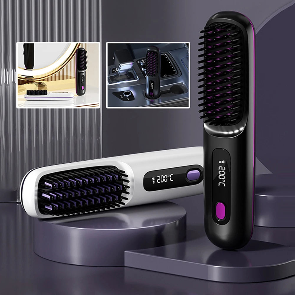 Portable Wireless Hair Straightening Comb