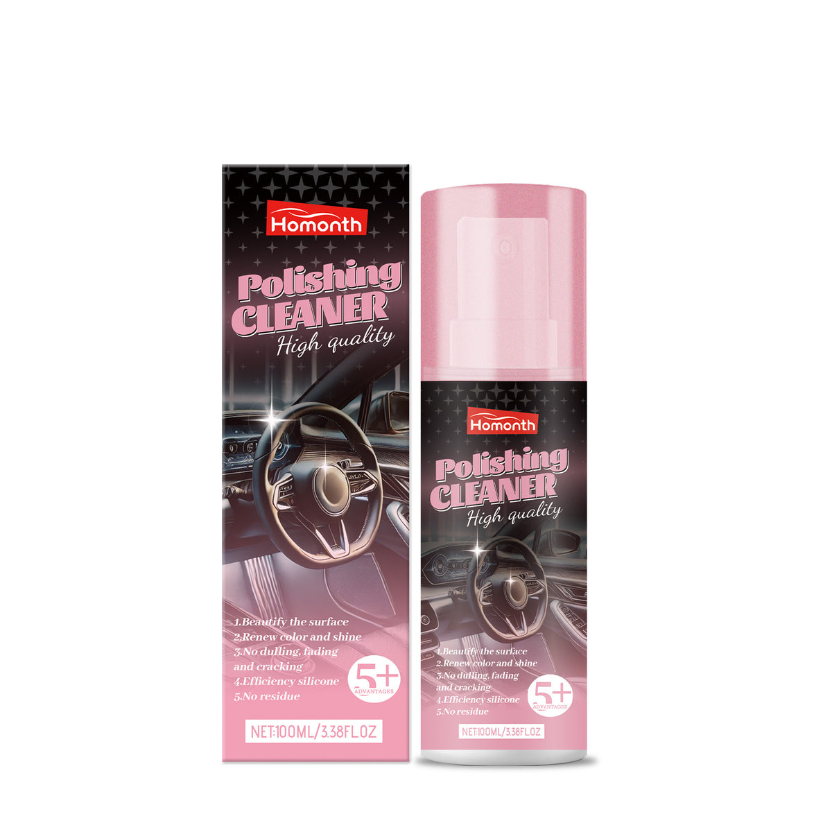 Homonth Car Interior Retreader, Car Leather Interior Care Retreading Gentle Cleaning Decontamination Polishing