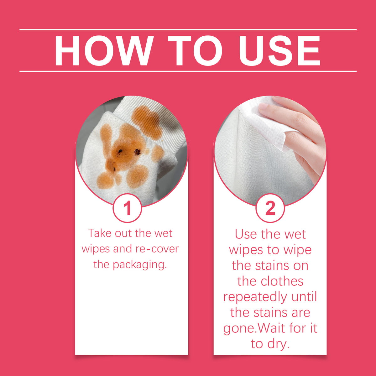 Jakehoe Clothes Stain Remover Wipes Grease Stain Remover Mild Clean Clean White Color Protection Stain Remover