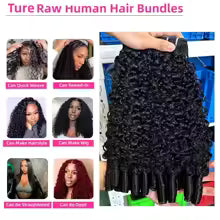 12A Burmese Curly Human Hair Wig Ready to Wear 200% 250% Density 13x4 Transparent Lace Frontal Wig Deep Wave Curly Lace Front Human Hair Wigs For Woman Ready to Wear